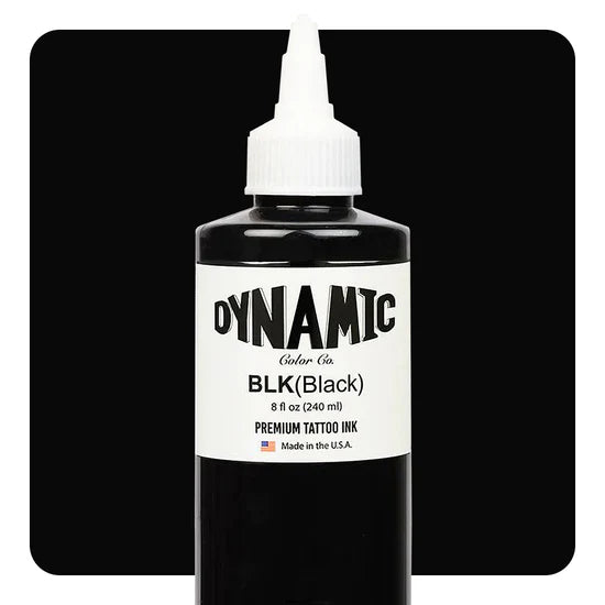 Black - Dynamic Tattoo Ink - 8oz Bottle - C&S Tattoo Supply