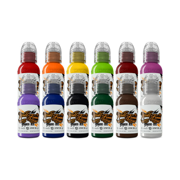 World Famous 12 Color Primary Set 1oz - C&S Tattoo Supply