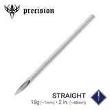 Precision Needles — Box of 100 18g 48mm Straight Piercing Needles